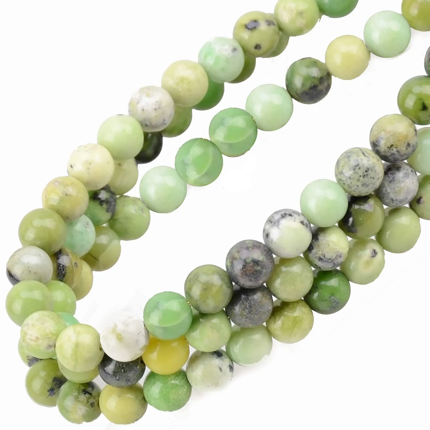 100Pcs Natural Crystal Beads Stone Gemstone Round Loose Energy Healing Beads with Free Crystal Stretch Cord for Jewelry Making (Australian Chrysoprase, 6MM) Australian Chrysoprase