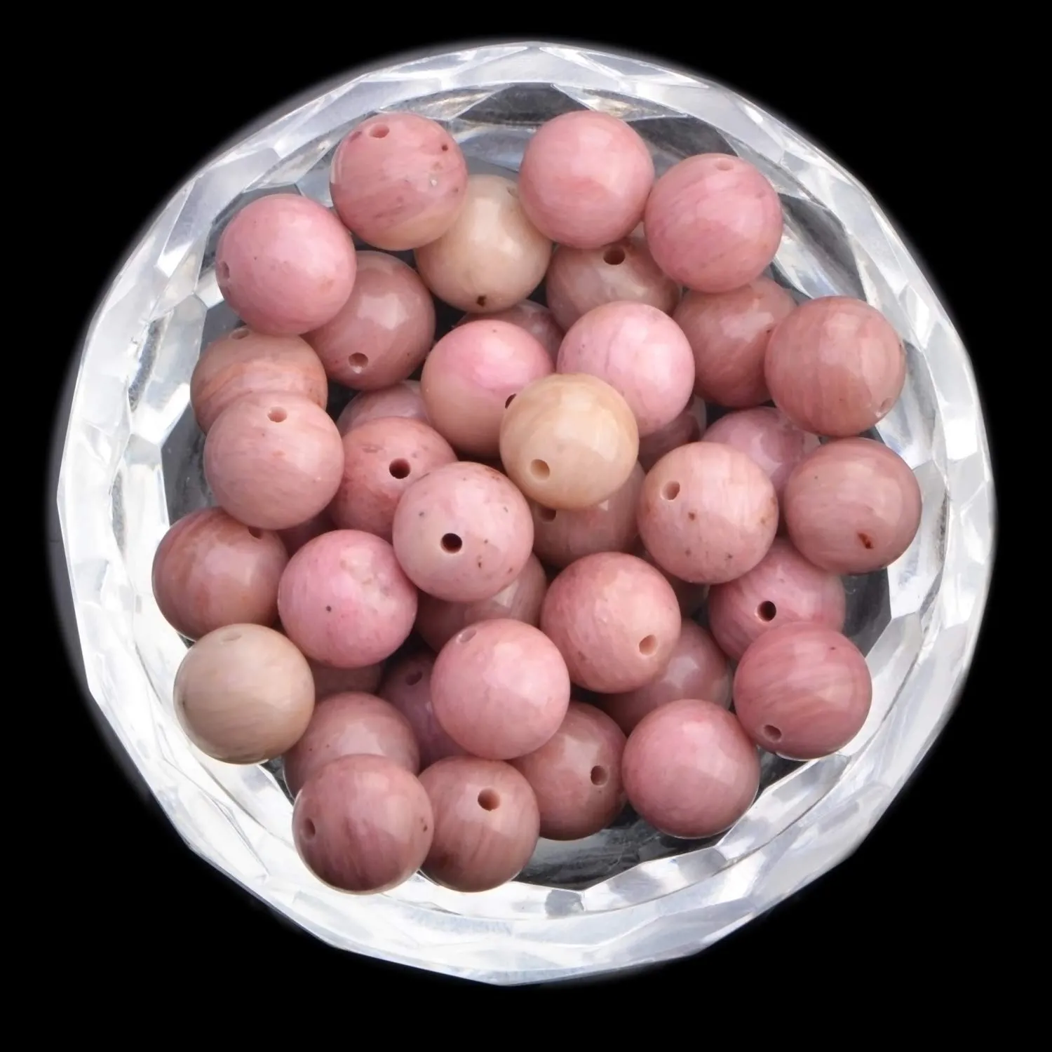 100Pcs Natural Crystal Beads Stone Gemstone Round Loose Energy Healing Beads with Free Crystal Stretch Cord for Jewelry Making (Rhodochrosite, 8MM) Rhodochrosite