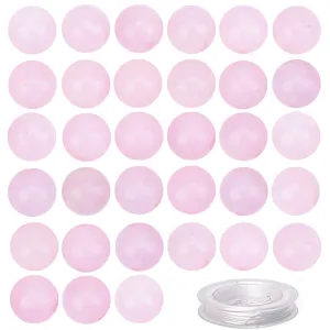 100Pcs Natural Crystal Beads Stone Gemstone Round Loose Energy Healing Beads with Free Crystal Stretch Cord for Jewelry Making (Rose Quartz, 6MM) Rose Quartz