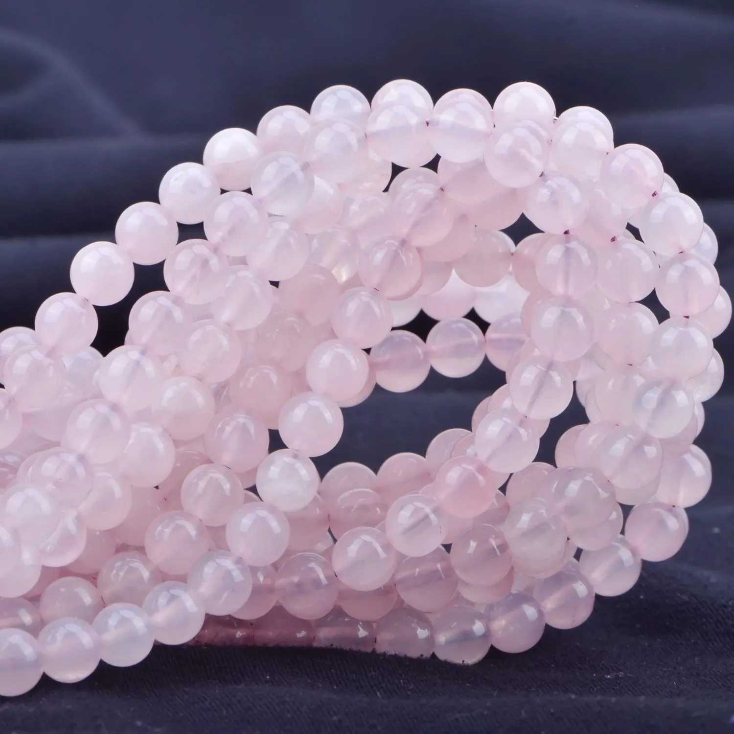 100Pcs Natural Crystal Beads Stone Gemstone Round Loose Energy Healing Beads with Free Crystal Stretch Cord for Jewelry Making (Rose Quartz, 6MM) Rose Quartz