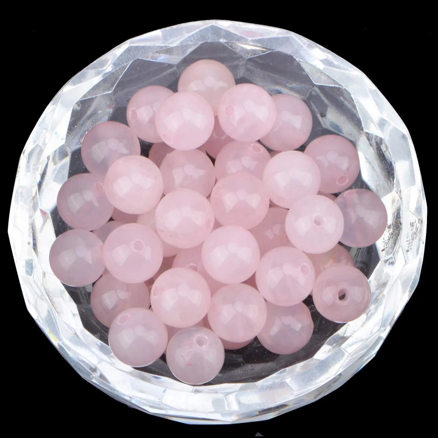 100Pcs Natural Crystal Beads Stone Gemstone Round Loose Energy Healing Beads with Free Crystal Stretch Cord for Jewelry Making (Rose Quartz, 6MM) Rose Quartz