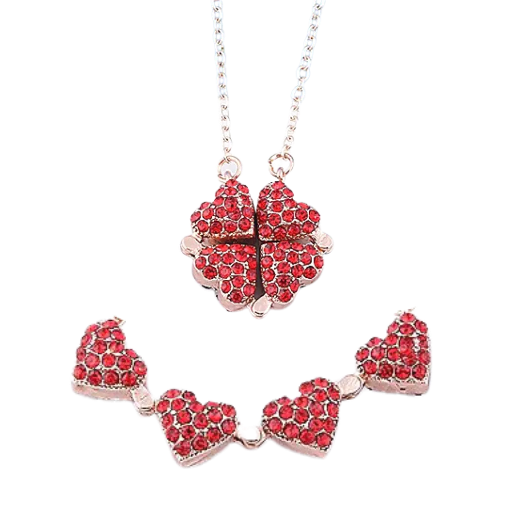 Adjustable 4 Leaf Clover Heart Necklace