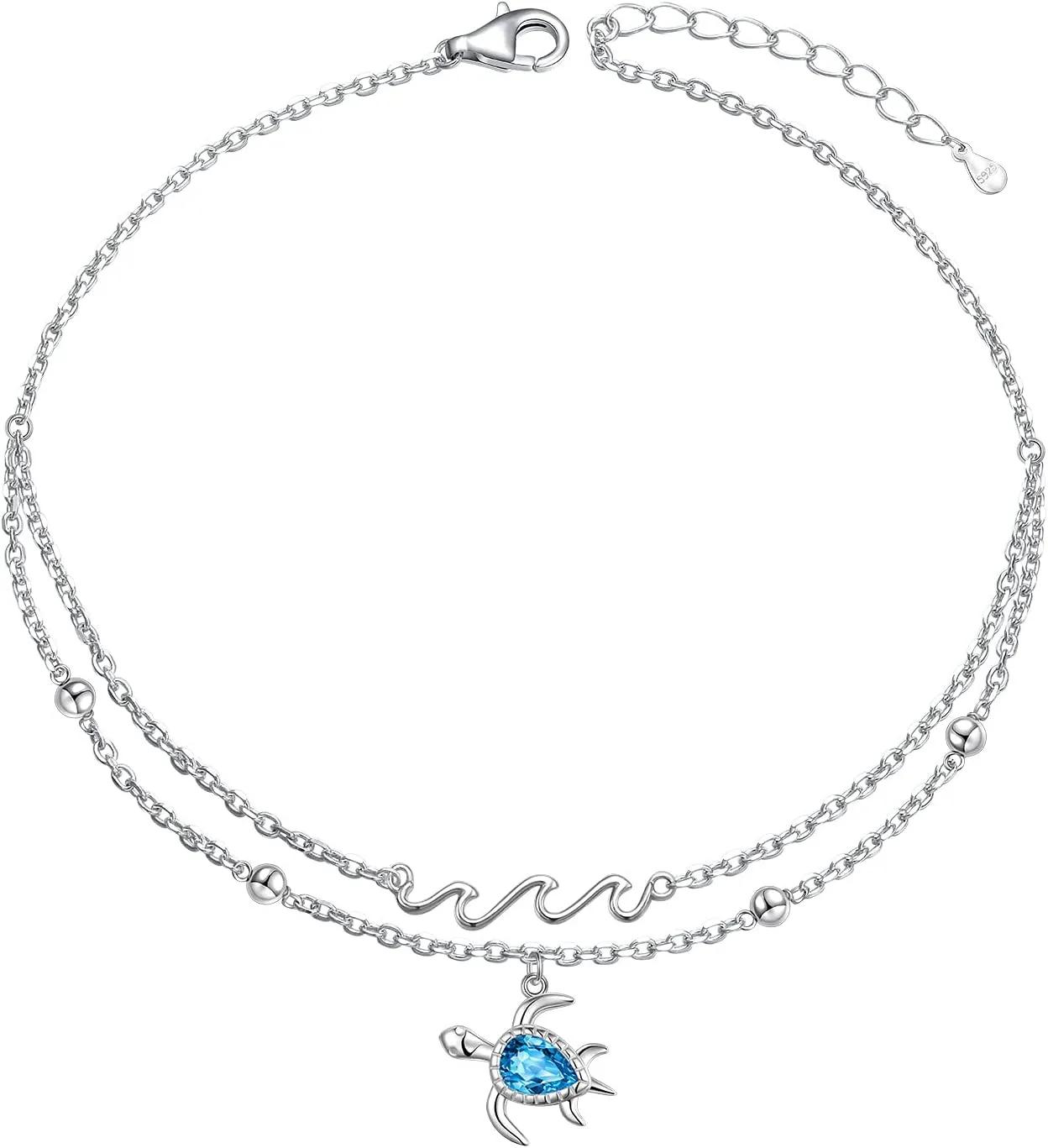 Anklet for Women S925 Sterling Silver Adjustable Foot Ankle Bracelet