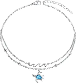 Anklet for Women S925 Sterling Silver Adjustable Foot Ankle Bracelet