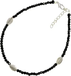 Black Bead Crystal Charm Anklet Bracelet Handmade Simple Summer Beach Waterproof Black Anklet Foot Chain Bracelets for Women Minimalist Jewelry Adjustable