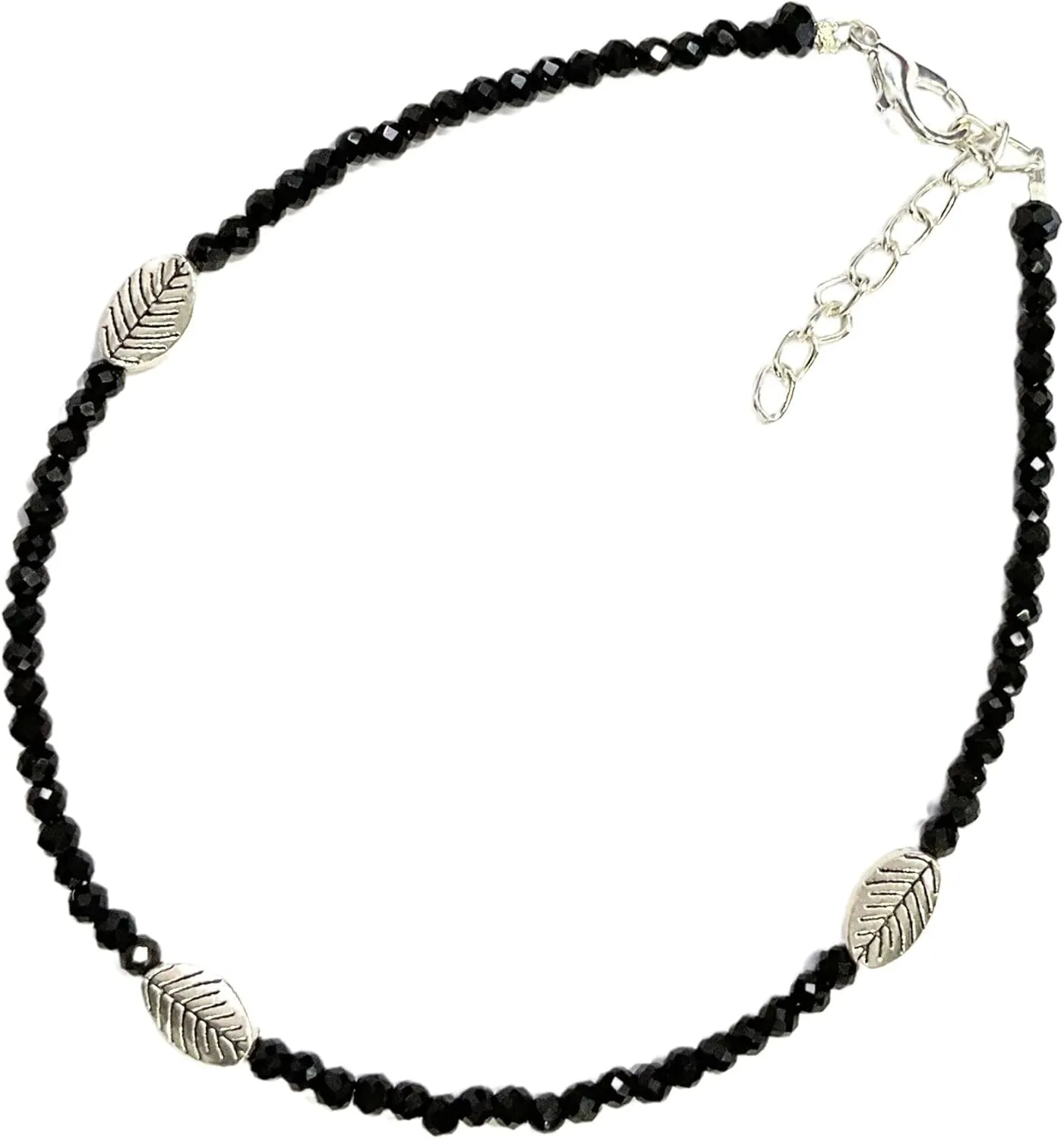 Black Bead Crystal Charm Anklet Bracelet Handmade Simple Summer Beach Waterproof Black Anklet Foot Chain Bracelets for Women Minimalist Jewelry Adjustable
