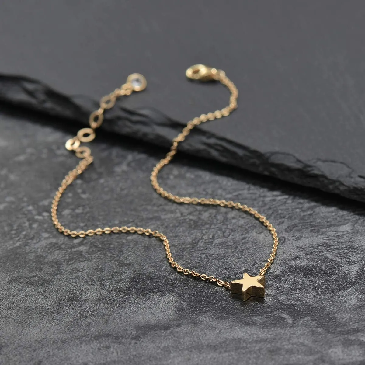 MEVECCO Women's Dainty Gold Anklet, 14K Gold Plated Cubic Zircon Boho Beach Jewelry, Delicate Cute Adjustable Chain Ankle