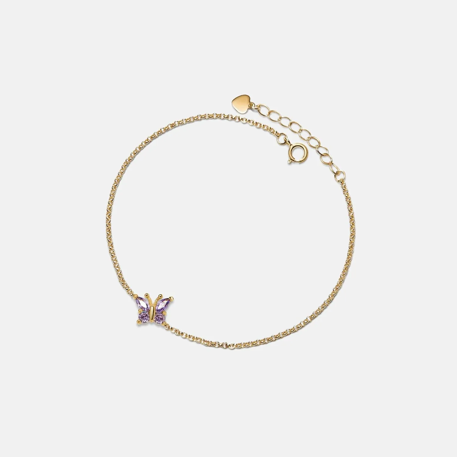 PERIMADE Gold Plated CZ Butterfly Anklets for Women, Waterproof Solid 925 Sterling Silver Adjustable Cable Chain Ankle Bracelet, Hypoallergenic Cubic Zirconia Anklet Bracelet Dainty Beach Jewelry
