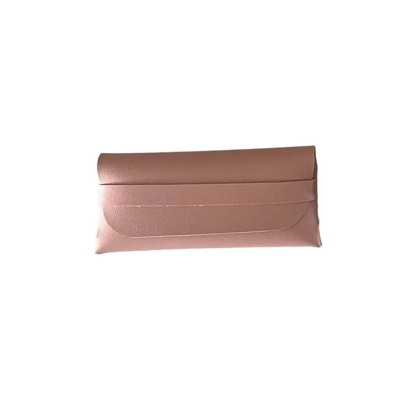 Retro Simple Solid Color Portable Pu Glasses Bag