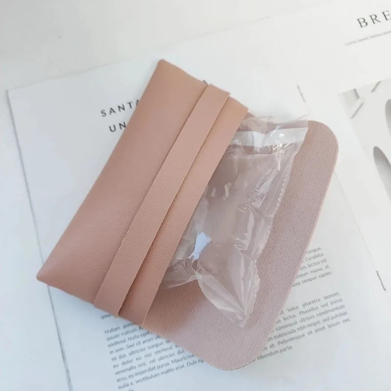 Retro Simple Solid Color Portable Pu Glasses Bag