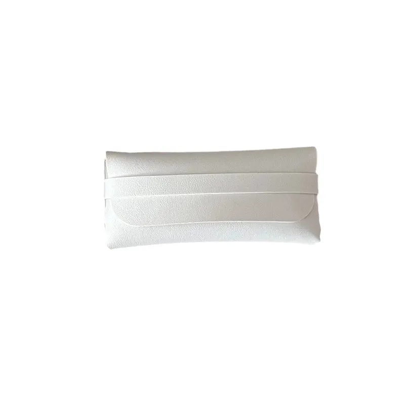Retro Simple Solid Color Portable Pu Glasses Bag