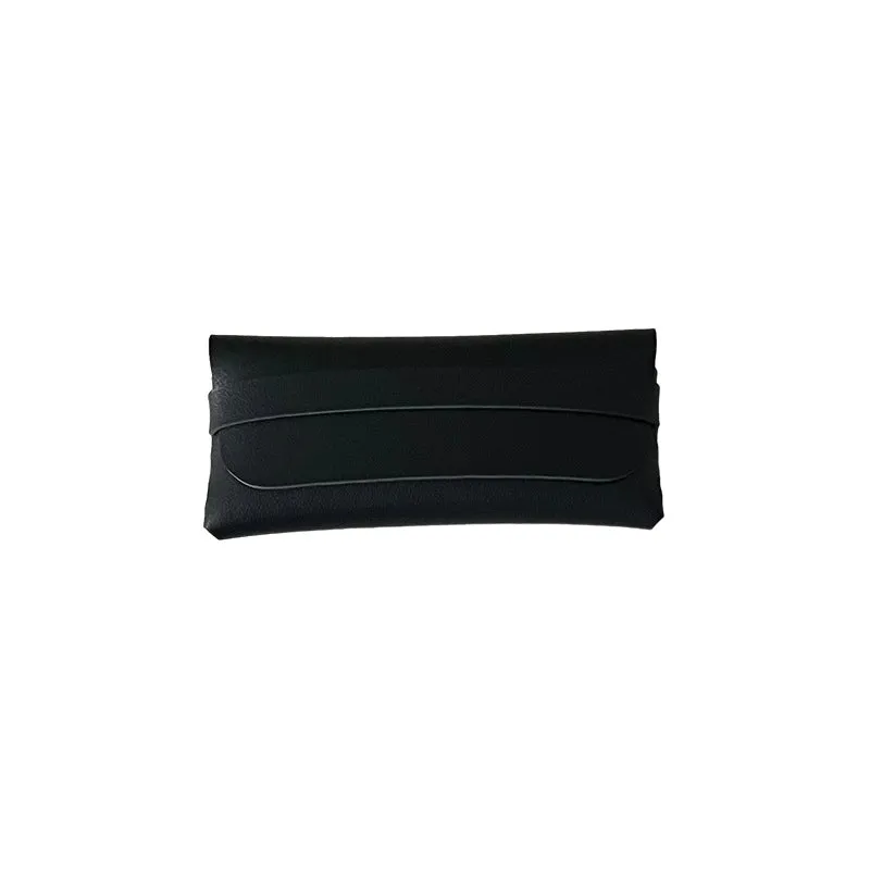 Retro Simple Solid Color Portable Pu Glasses Bag