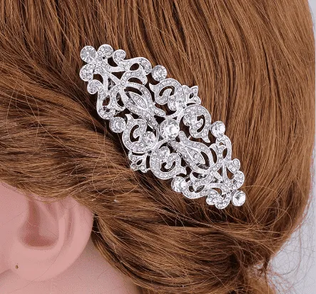 Vintage Style Crystal and Filigree Hair Comb